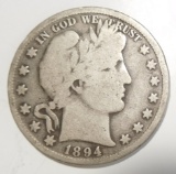 1894 BARBER HALF DOLLAR VG