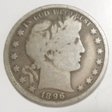 1896 BARBER HALF DOLLAR VG