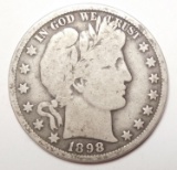 1898-O BARBER HALF DOLLAR FINE