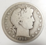 1898-S BARBER HALF DOLLAR VG