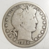 1904 BARBER HALF DOLLAR VG