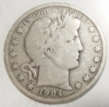 1904-O BARBER HALF DOLLAR VG/F