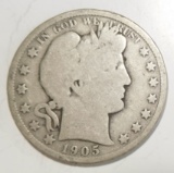 1905-O BARBER HALF DOLLAR VG