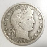 1906-O BARBER HALF DOLLAR VG/F