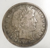 1908-S BARBER HALF DOLLAR VF