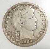 1909-O BARBER HALF DOLLAR FINE