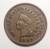 1892 INDIAN CENT VF (OBV DAMAGE)