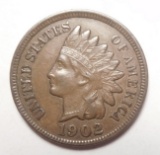 1902 INDIAN CENT XGF/AU