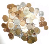 APPROX. 180 MIXED WORLD COINS (SOME SILVER, SOME VERY OLD)