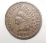 1891 INDIAN CENT VF/XF