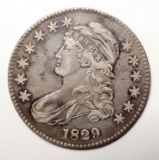 1829 BUST HALF DOLLAR AU