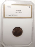 1909 LINCOLN CENT PCI MS-65 RED BROWN