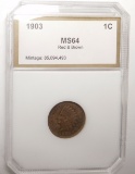 1903 INDIAN CENT PCI MS-64 RED BROWN