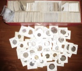 MONSTER BOX OF OVER 300 WORLD COINS (SOME SILVER, OLD, SCARCE, SOLD AS IS NO RETURNS)