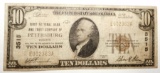 1929 NATIONAL BANK & TRUST OF PETERSBURG, VA $10.00 NOTE FINE