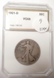 1921-D WALKER HALF DOLLAR PCI VG-08