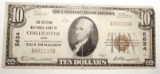 1929 NATIONAL BANK OF CHILICOTHE, OH $10.00 NOTE F/VF