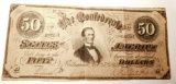 1864 $50.00 CONFEDERATE NOTE VG/FINE W/SOME SCRAP PIECES (LOOKS ORIGINAL)