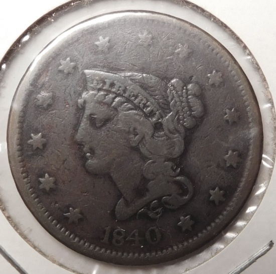 1840 LARGE CENT VF