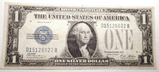 1928-A $1.00 SILVER CERTIFICATE XF/AU