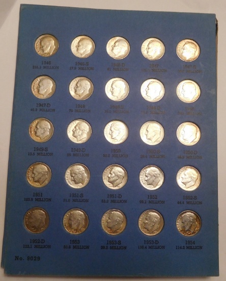 ROOSEVELT DIME SET 1946-1980-D CH BU (77 COINS)