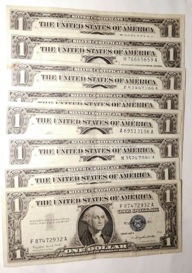 (16) 1957-A&B $1.00 SILVER CERTIFICATES AU/UNC