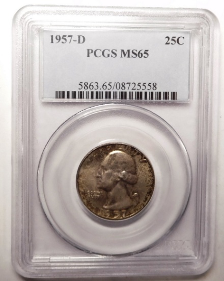 1957-D WASHINGTON QUARTER PCGS MS-65