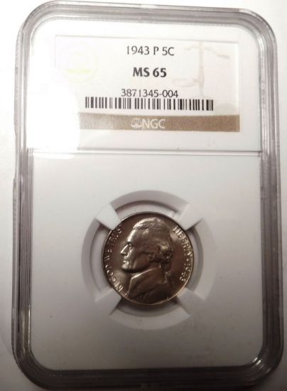 1943-P JEFFERSON NICKEL MS-65