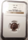 1959 ROOSEVELT DIME NGC PF-67