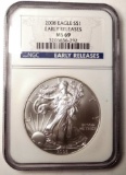 2008 SILVER EAGLE NGC MS-69