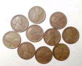LOT OF (9) 1916-S & (1) 1917-S LINCOLN CENTS G/FINE (10 COINS)