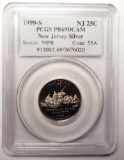 1999-S NEW JERSEY SILVER WASHINGTON QUARTER PCGS PF-69 DEEP CAMEO