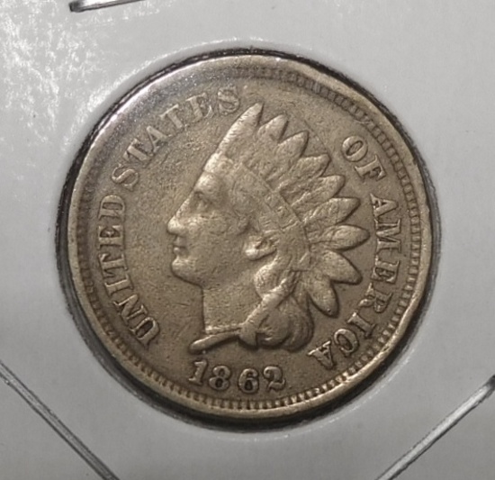 1862 INDIAN HEAD CENT VF