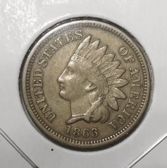 1863 INDIAN HEAD CENT VF