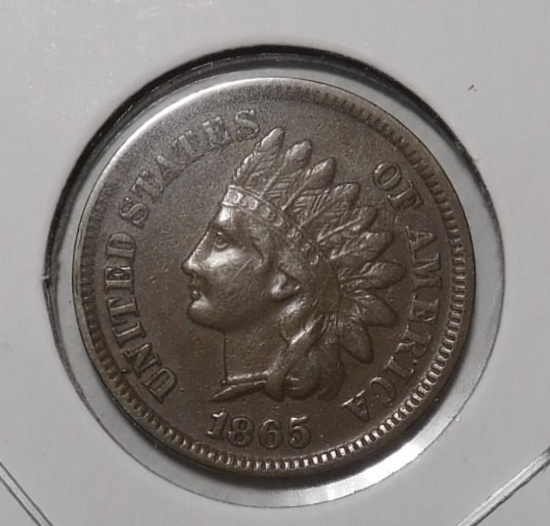 1865 INDIAN HEAD CENT XF