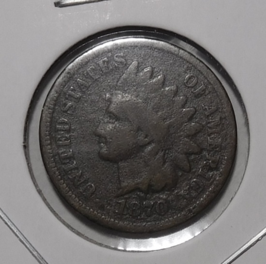 1870 INDIAN HEAD CENT G/VG