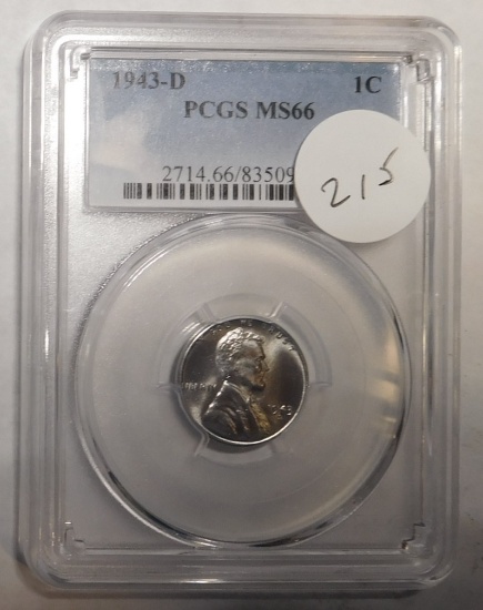 1943-D STEEL LINCOLN CENT PCGS MS-66