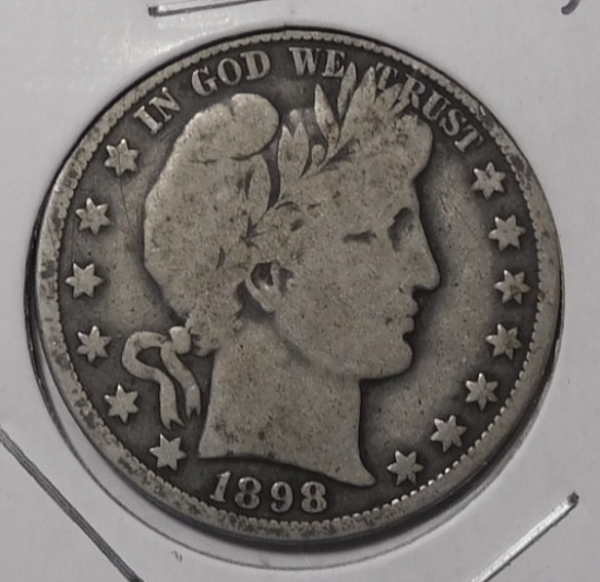 1898-O BARBER HALF DOLLAR FINE