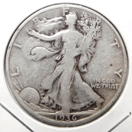 1936-D WALKER HALF DOLLAR F/VF