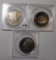 LOT OF 1986-S, 1988-S & 1990-S CLAD KENNEDY HALF DOLLARS (3 COINS)