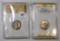 LOT OF 2005-S TY 1 & 2005-S TY 2 JEFFERSON BISON NICKELS SGS PF-70 CAMEO (2 COINS)