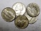 LOT OF FIVE SILVER 1944 JEFFERSON NICKELS GEM UNC (5 COINS)