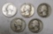 LOT OF FIVE 1930'S WASHINGTON QTRS. VG-VF (5 COINS)