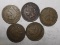 LOT OF FIVE 1909 INDIAN CENTS VG/F (5 COINS)