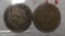 LOT OF TWO 1862 INDIAN CENTS G/VG (2 COINS)