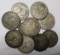 LOT OF TEN OLDER SILVER MEXICAN PESOS AVE. CIRC. (10 COINS)