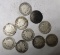 LOT OF TEN MIXED DATE BARBER DIMES G/VG (10 COINS)