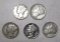 LOT OF FIVE 1930 MERCURY DIMES VF/XF (5 COINS)
