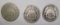 LOT OF THREE 1868 & 1869 SHIELD NICKELS AVE. CIRC. (3 COINS)