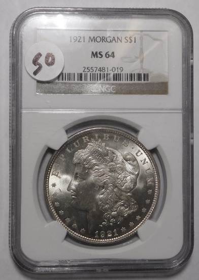 1921 MORGAN DOLLAR NGC MS-64